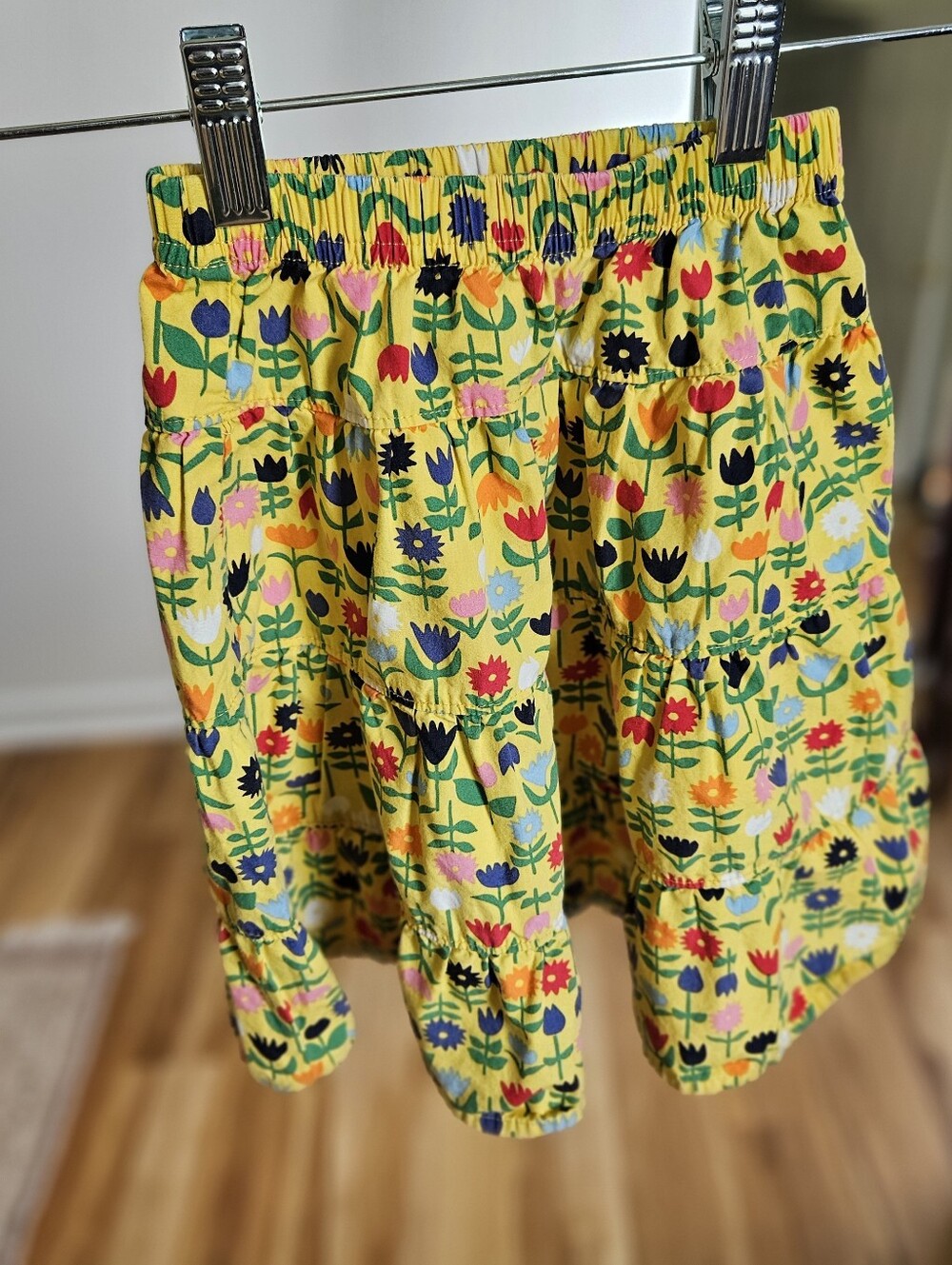 Hanna Andersson Yellow Cotton Floral Skirt